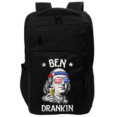 Ben Drankin 4th of July Benjamin Franklin Wo USA Flag Impact Tech Backpack