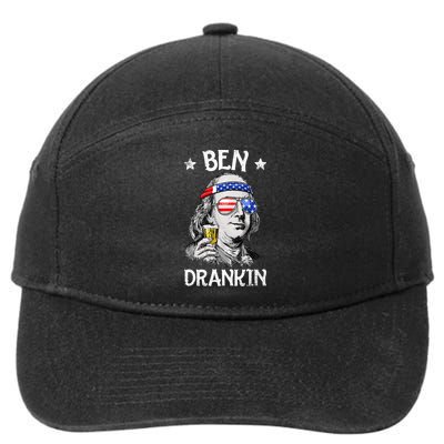 Ben Drankin 4th of July Benjamin Franklin Wo USA Flag 7-Panel Snapback Hat