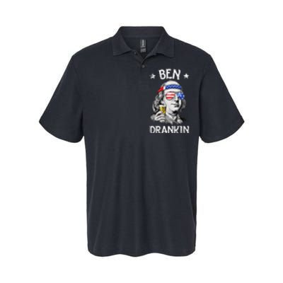 Ben Drankin 4th of July Benjamin Franklin Wo USA Flag Softstyle Adult Sport Polo