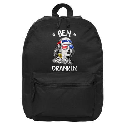 Ben Drankin 4th of July Benjamin Franklin Wo USA Flag 16 in Basic Backpack