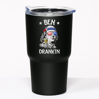 Ben Drankin 4th of July Benjamin Franklin Wo USA Flag Tumbler