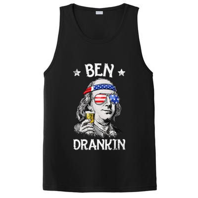 Ben Drankin 4th of July Benjamin Franklin Wo USA Flag PosiCharge Competitor Tank