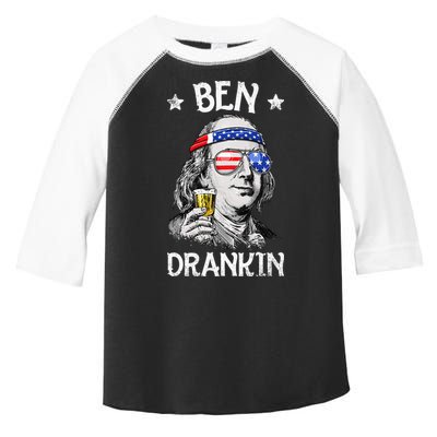 Ben Drankin 4th of July Benjamin Franklin Wo USA Flag Toddler Fine Jersey T-Shirt