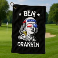 Ben Drankin 4th of July Benjamin Franklin Wo USA Flag Golf Towel