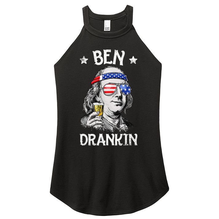 Ben Drankin 4th of July Benjamin Franklin Wo USA Flag Women's Perfect Tri Rocker Tank