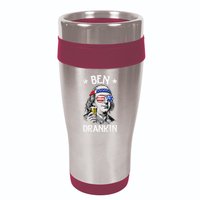 Ben Drankin 4th of July Benjamin Franklin Wo USA Flag 16oz Travel Tumbler