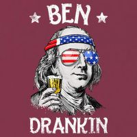 Ben Drankin 4th of July Benjamin Franklin Wo USA Flag 16oz Travel Tumbler
