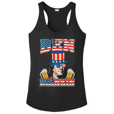 Ben Drankin 4th Of July Benjamin Franklin Usa Flag Gift Ladies PosiCharge Competitor Racerback Tank