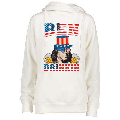 Ben Drankin 4th Of July Benjamin Franklin Usa Flag Gift Womens Funnel Neck Pullover Hood