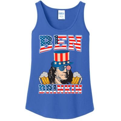 Ben Drankin 4th Of July Benjamin Franklin Usa Flag Gift Ladies Essential Tank