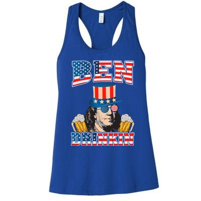 Ben Drankin 4th Of July Benjamin Franklin Usa Flag Gift Women's Racerback Tank