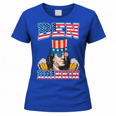 Ben Drankin 4th Of July Benjamin Franklin Usa Flag Gift Women's T-Shirt