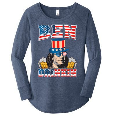 Ben Drankin 4th Of July Benjamin Franklin Usa Flag Gift Women's Perfect Tri Tunic Long Sleeve Shirt