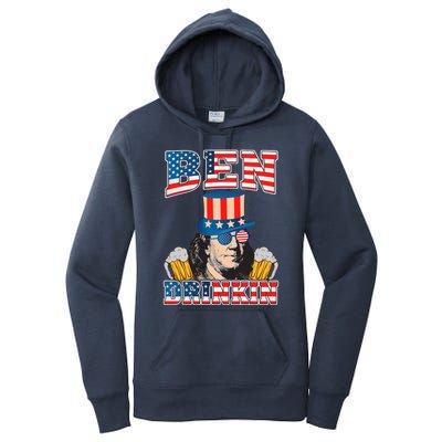 Ben Drankin 4th Of July Benjamin Franklin Usa Flag Gift Women's Pullover Hoodie