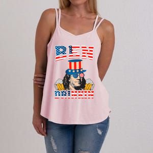 Ben Drankin 4th Of July Benjamin Franklin Usa Flag Gift Women's Strappy Tank