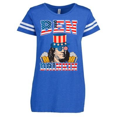 Ben Drankin 4th Of July Benjamin Franklin Usa Flag Gift Enza Ladies Jersey Football T-Shirt