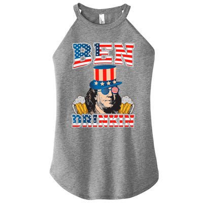 Ben Drankin 4th Of July Benjamin Franklin Usa Flag Gift Women's Perfect Tri Rocker Tank