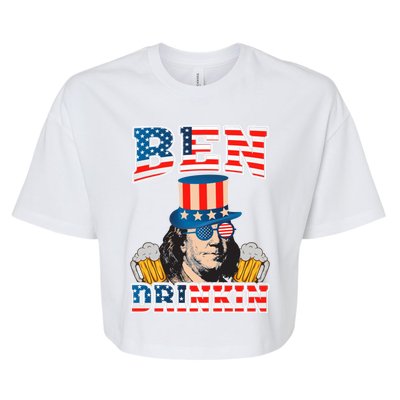 Ben Drankin 4th Of July Benjamin Franklin Usa Flag Gift Bella+Canvas Jersey Crop Tee