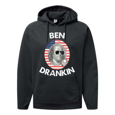 Ben Drankin 4th Of July Gift Beer Party Performance Fleece Hoodie