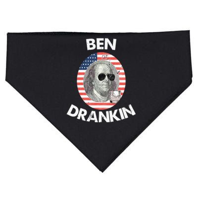 Ben Drankin 4th Of July Gift Beer Party USA-Made Doggie Bandana