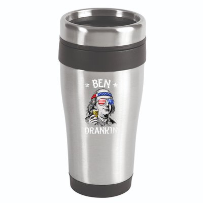 Ben Drankin 4th Of July Benjamin Franklin 16oz Travel Tumbler