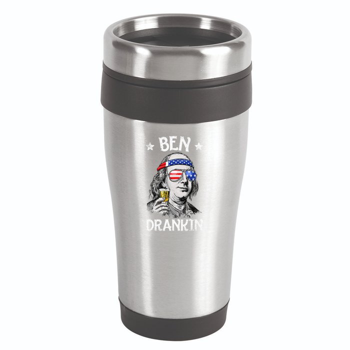 Ben Drankin 4th Of July Benjamin Franklin 16oz Travel Tumbler