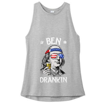 Ben Drankin 4th Of July Benjamin Franklin Ladies PosiCharge Tri-Blend Wicking Tank
