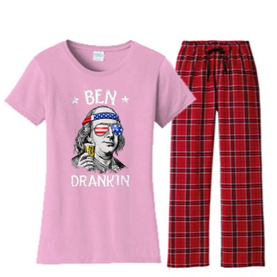 Ben Drankin 4th Of July Benjamin Franklin Women's Flannel Pajama Set