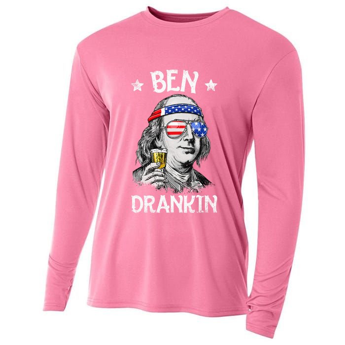 Ben Drankin 4th Of July Benjamin Franklin Cooling Performance Long Sleeve Crew