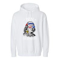 Ben Drankin 4th Of July Benjamin Franklin Garment-Dyed Fleece Hoodie