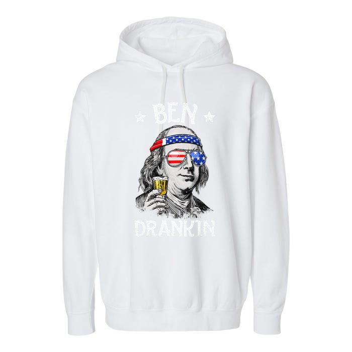 Ben Drankin 4th Of July Benjamin Franklin Garment-Dyed Fleece Hoodie