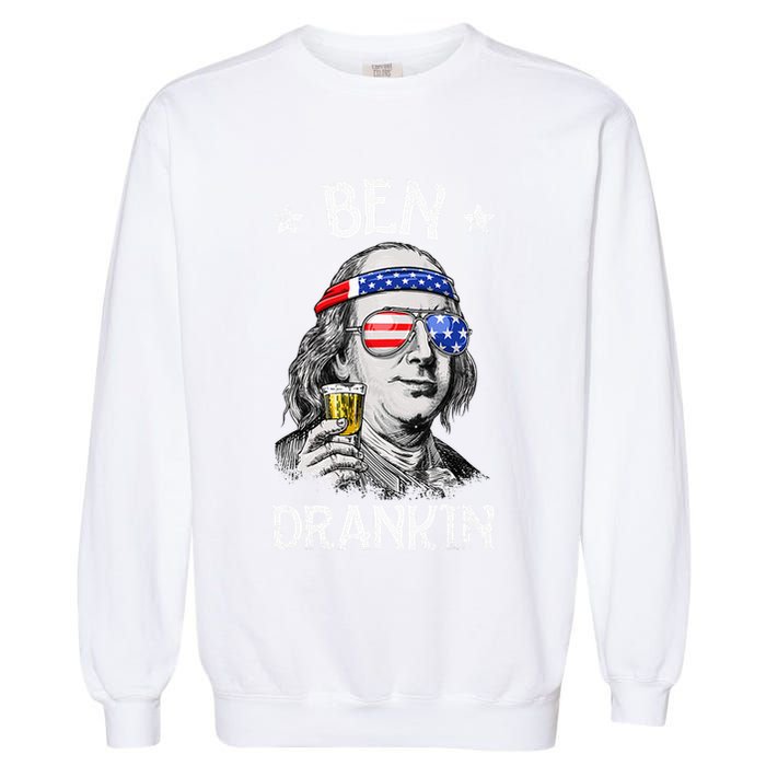 Ben Drankin 4th Of July Benjamin Franklin Garment-Dyed Sweatshirt