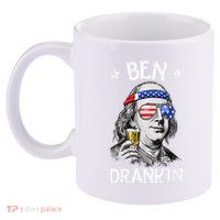 Ben Drankin 4th Of July Benjamin Franklin 11oz C Handle Ceramic Mug