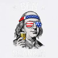 Ben Drankin 4th Of July Benjamin Franklin Flat Bill Trucker Hat