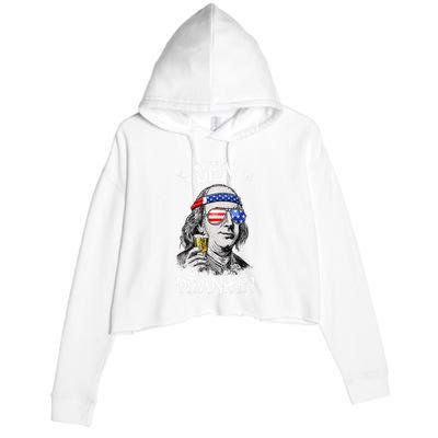 Ben Drankin 4th Of July Benjamin Franklin Crop Fleece Hoodie