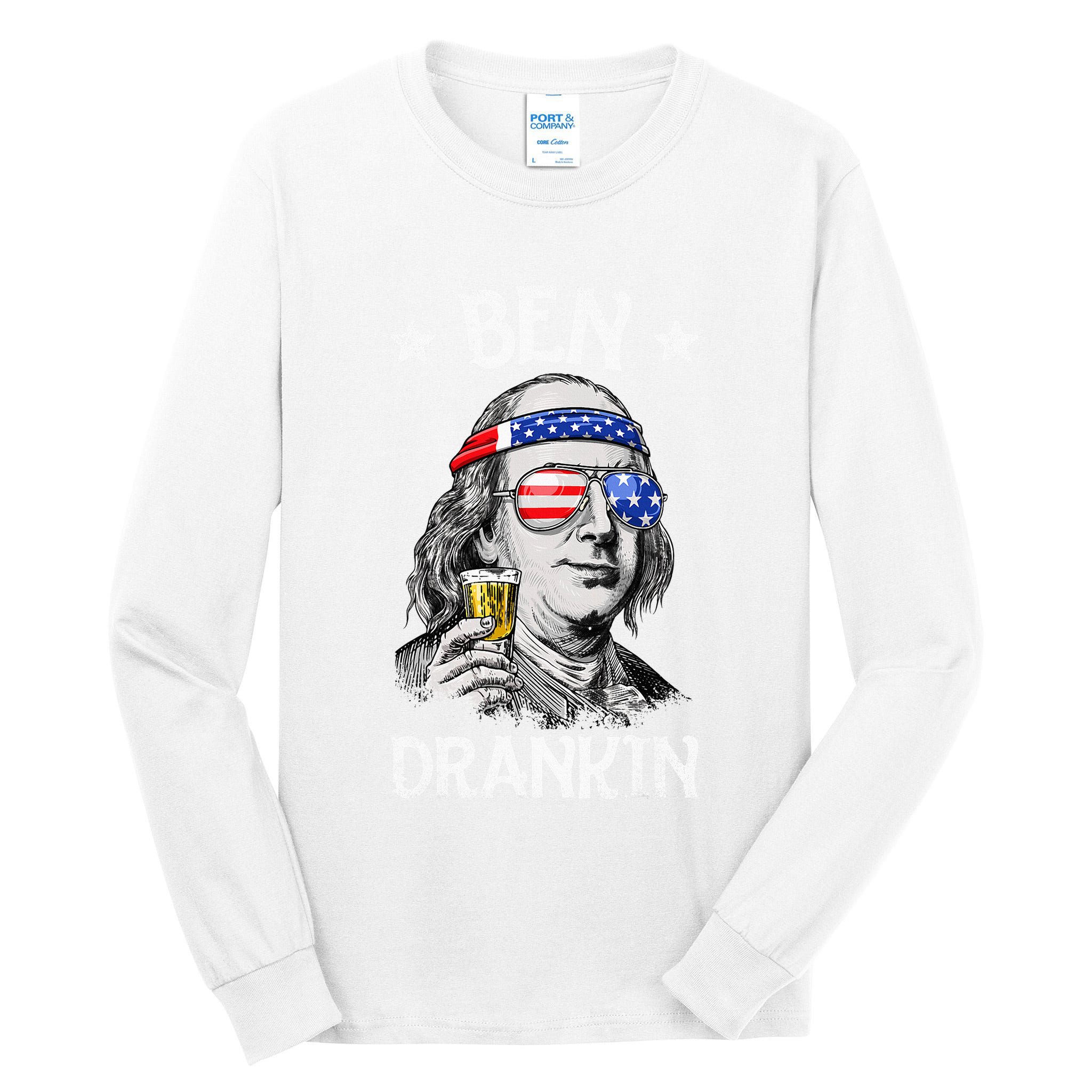 Ben Drankin 4th Of July Benjamin Franklin Tall Long Sleeve T-Shirt