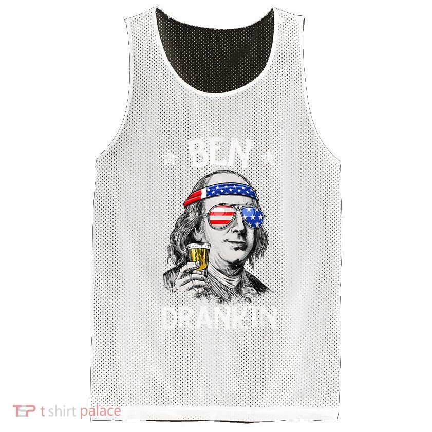 Ben Drankin 4th Of July Benjamin Franklin Mesh Reversible Basketball Jersey Tank