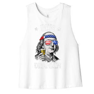 Ben Drankin 4th Of July Benjamin Franklin Women's Racerback Cropped Tank