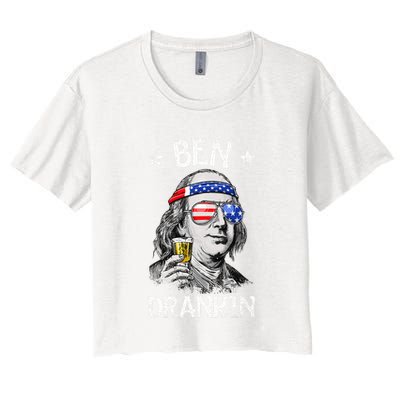 Ben Drankin 4th Of July Benjamin Franklin Crop Top