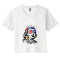 Ben Drankin 4th Of July Benjamin Franklin Women's Crop Top Tee