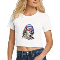 Ben Drankin 4th Of July Benjamin Franklin Women's Crop Top Tee