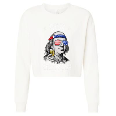 Ben Drankin 4th Of July Benjamin Franklin Cropped Pullover Crew