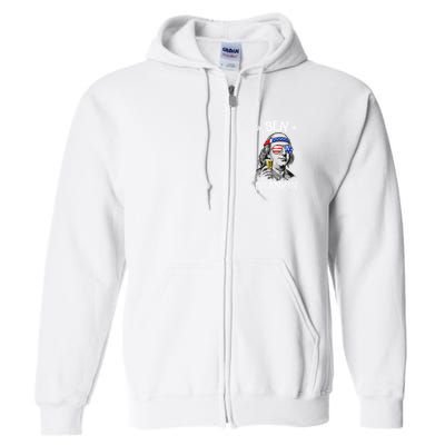Ben Drankin 4th Of July Benjamin Franklin Full Zip Hoodie
