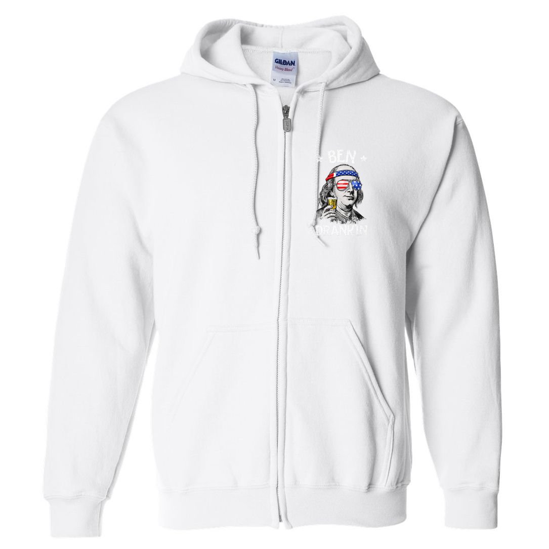 Ben Drankin 4th Of July Benjamin Franklin Full Zip Hoodie