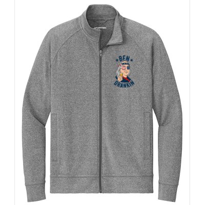 Ben Drankin 4th Of July Funny Benjamin Franklin Drinking Stretch Full-Zip Cadet Jacket