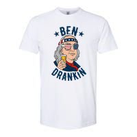 Ben Drankin 4th Of July Funny Benjamin Franklin Drinking Softstyle CVC T-Shirt