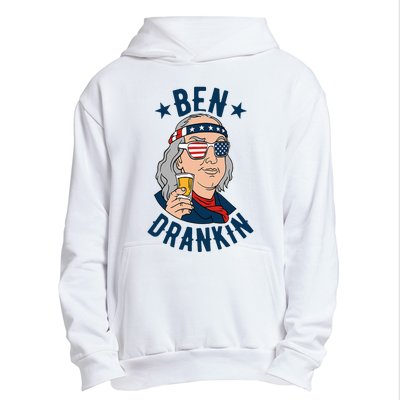 Ben Drankin 4th Of July Funny Benjamin Franklin Drinking Urban Pullover Hoodie