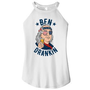 Ben Drankin 4th Of July Funny Benjamin Franklin Drinking Women's Perfect Tri Rocker Tank