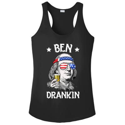 Ben Drankin 4th Of July Benjamin Franklin Men Women USA Flag Ladies PosiCharge Competitor Racerback Tank