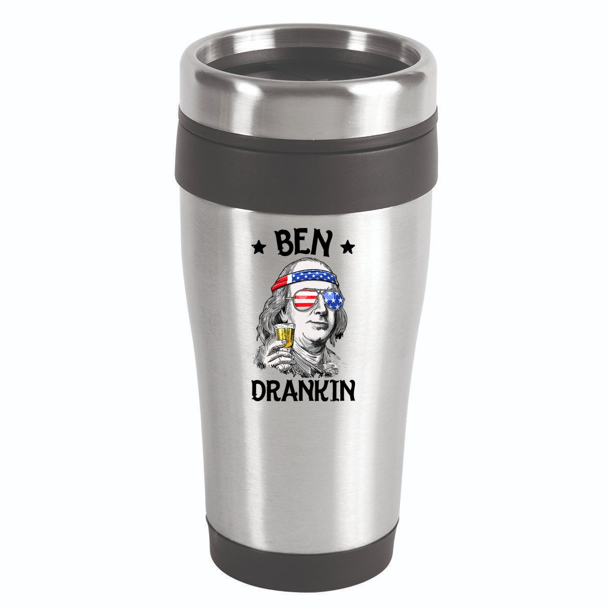 Ben Drankin 4th Of July Benjamin Franklin Men Women USA Flag 16oz Travel Tumbler
